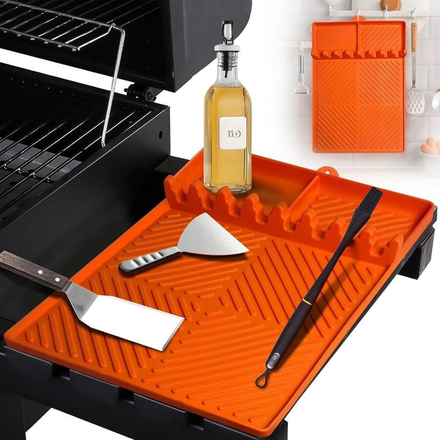 Silicone Grill Mat Bakplaat Mat Keuken Bescherming Hittebestendig Silicone 40x29 cm Oranje