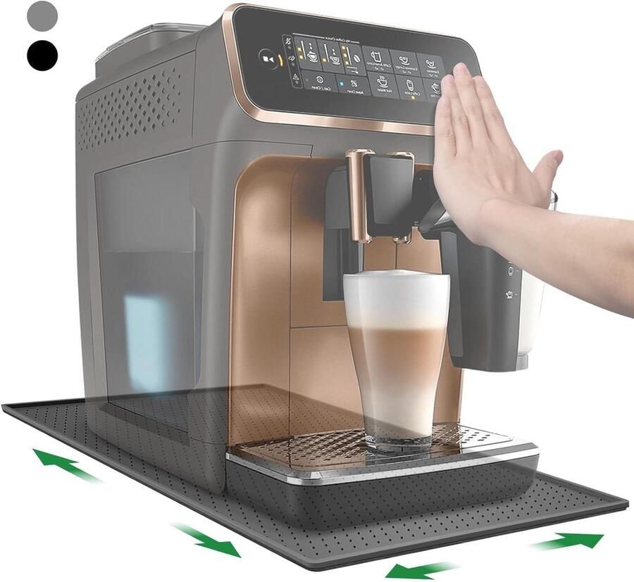 Silicone Mat Onderlegger Koffiemachine Aanrecht Beschermen Verhoogde Rand 48x30cm Grijs