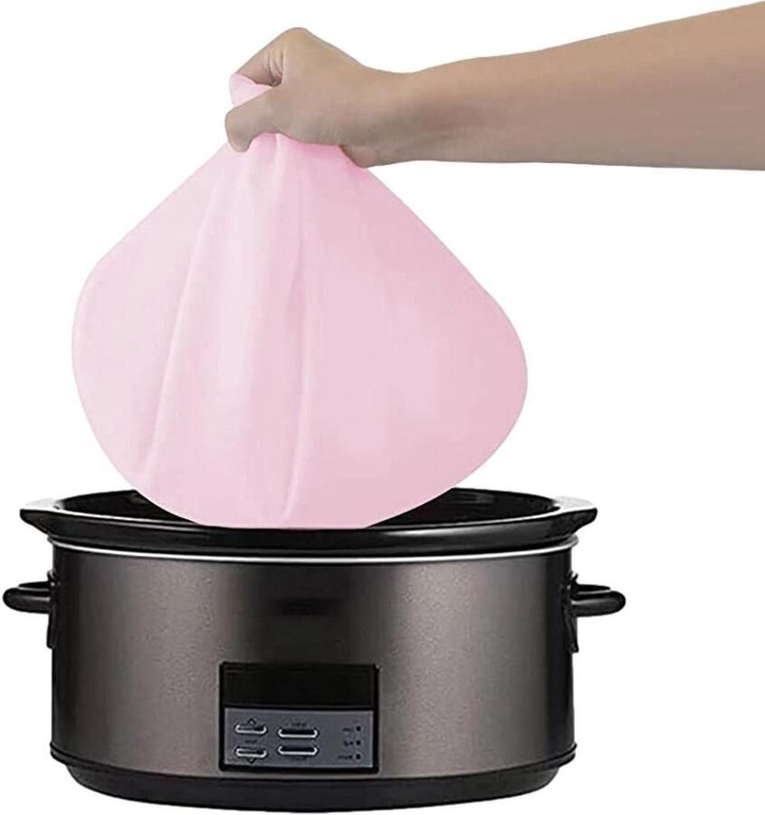 Silicone Slow Cooker Liner Slow Cooker Divider Dubbel Koken Hittebestendig Materiaal 12.2 x 18.9 inches Pink