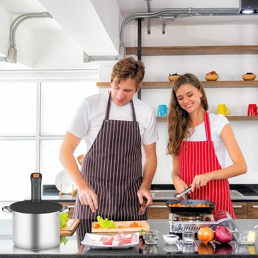 Silicone Sous Vide Deksel Vacuüm Kook Deksel Precisiekoken Zelfnivellerend 28 cm Diameter Zwart
