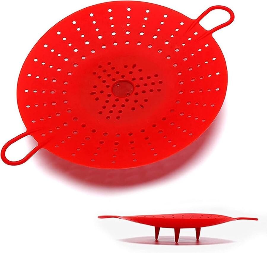 Silicone Stoommand Groente Stomer Gezond Koken Hittebestendig Materiaal 29.5 x 22 cm Rood