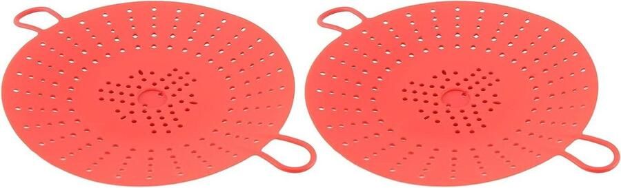 Silicone Stoommand Stoominzet Gezond Koken Hittebestendig 2 stuks Rood