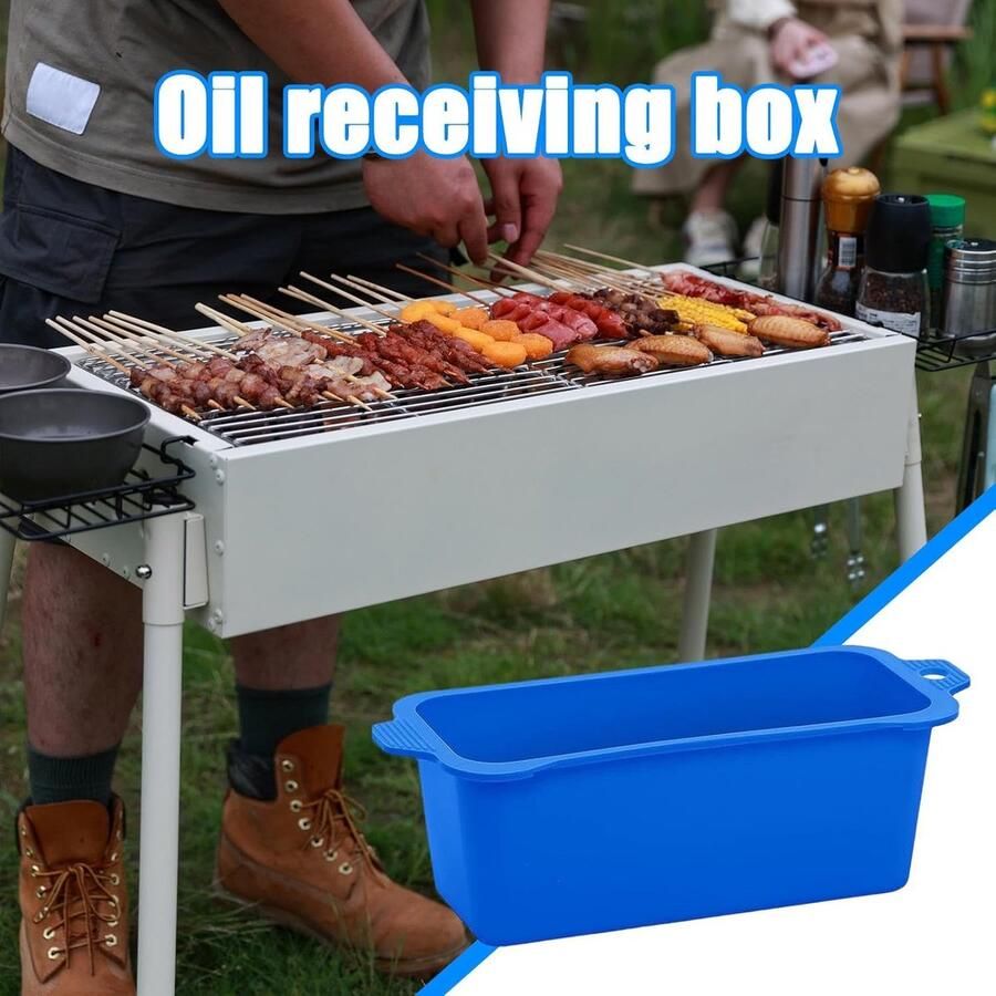 Silicone Vet Opvangbakjes Vet Vangers Schoon Grillen Hittebestendig Materiaal 21.5x8.8x7.2 cm Grijs