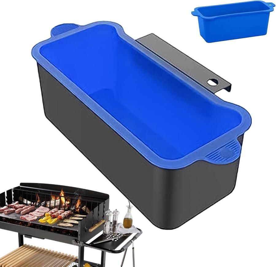 Vetvanger voor Grill Olie Opvanger Bakplaat Barbecue Schoonhouden Hittebestendig Siliconen 12.9 x 7.7 x 1 cm