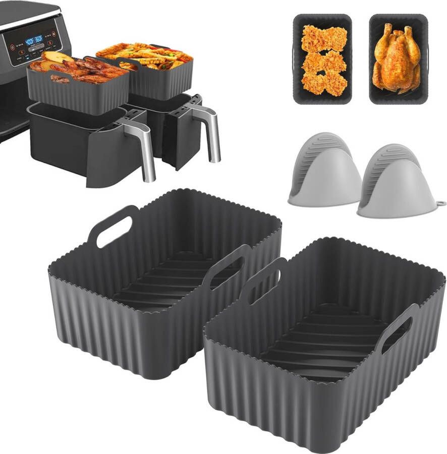 Siliconen Accessoires voor Heteluchtfriteuses 4 Set voor Gezond Koken