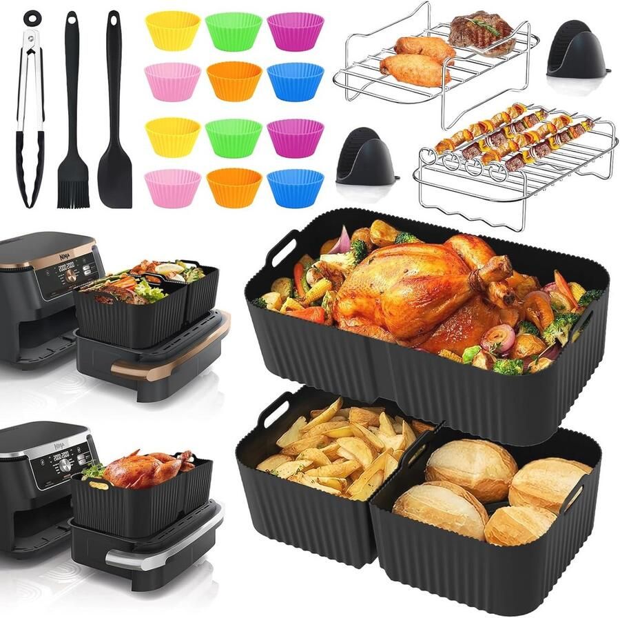 Siliconen Accessoires voor Heteluchtfriteuses Inzetstukken en Matten voor Frituurmanden