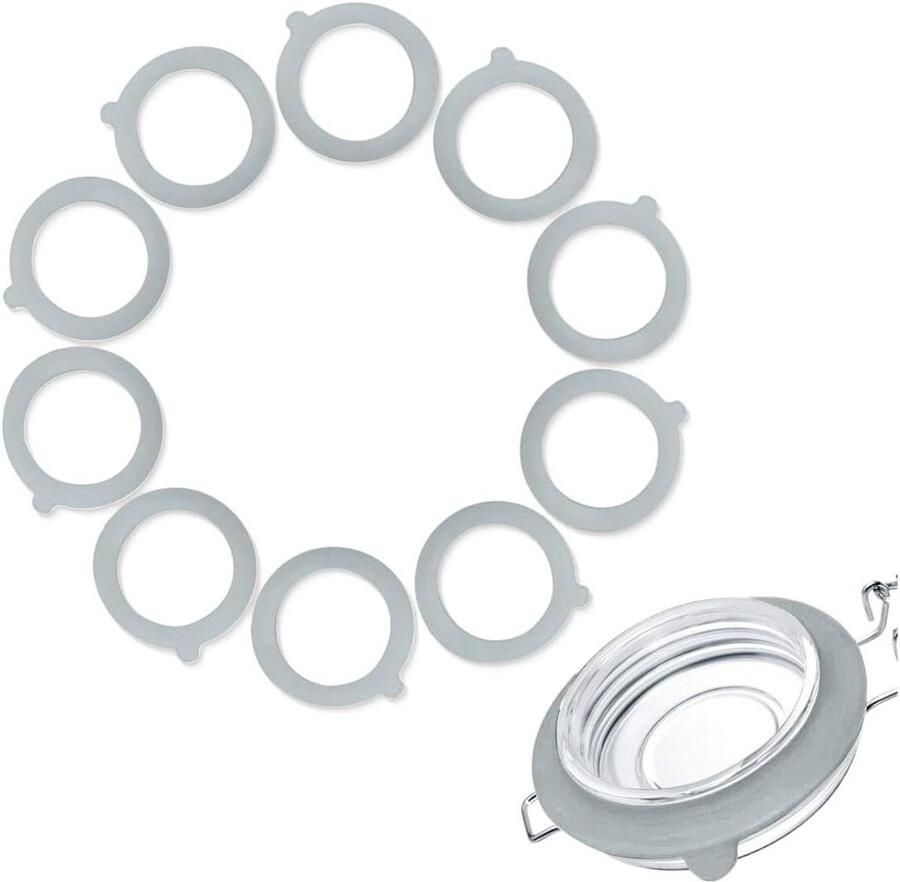 Siliconen Afdichtingen Fles Sluitringen Voedsel Vers Houden Voedselveilig Materiaal 10 Stuks Grijs