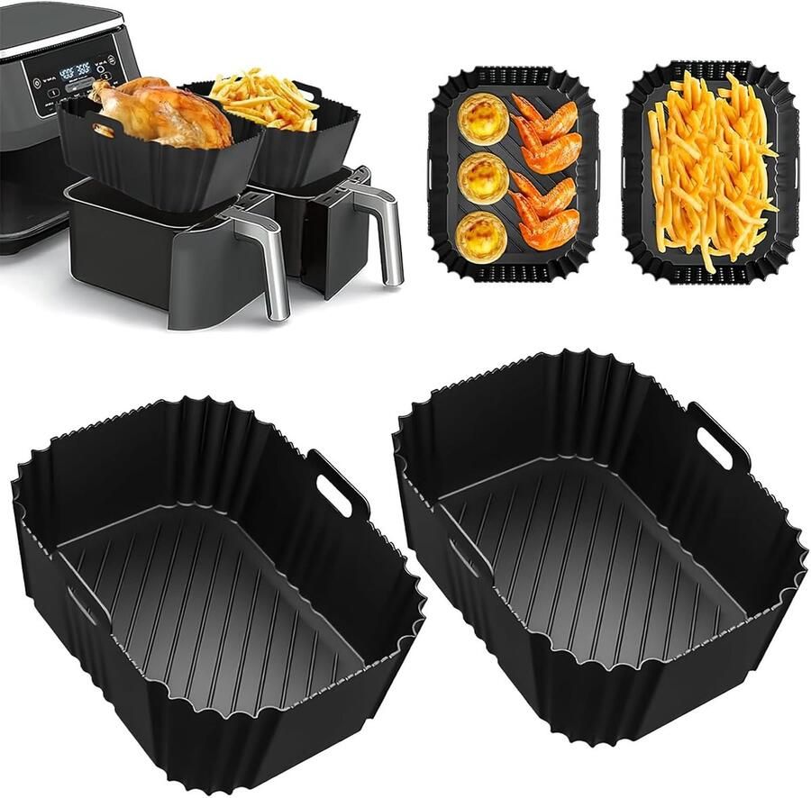 Siliconen Airfryer Accessoires Set van 2 Geschikt voor Ninja Dual Zone Airfryers - Foto 1