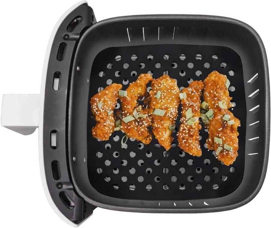 Siliconen Airfryer Bakvorm Airfryer Liner Gezond Koken Geperforeerd Ontwerp 2 stuks Zwart