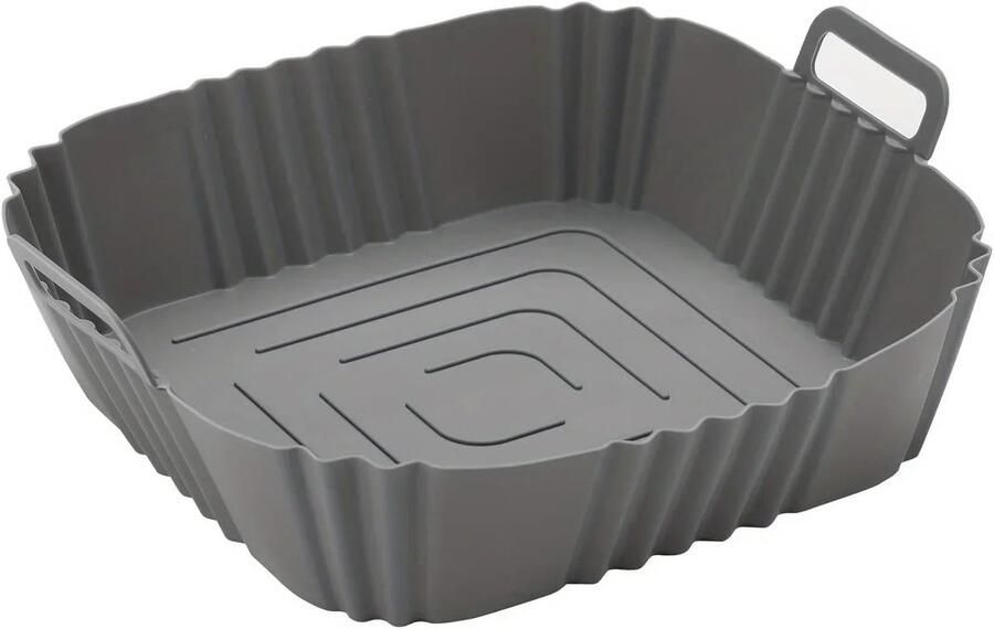 Airfryer Bakplaat Siliconen Mand Gelijkmatig Bakken Herbruikbaar Materiaal 16 cm Diameter Grijs