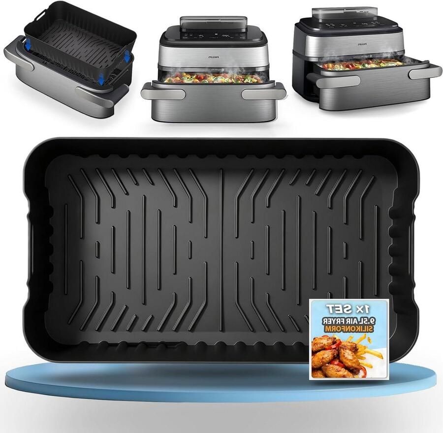 Siliconen Airfryer Bakvorm Ovenschaal Airfryer Gezond Koken BPA-Vrij Materiaal 95 L Grijs