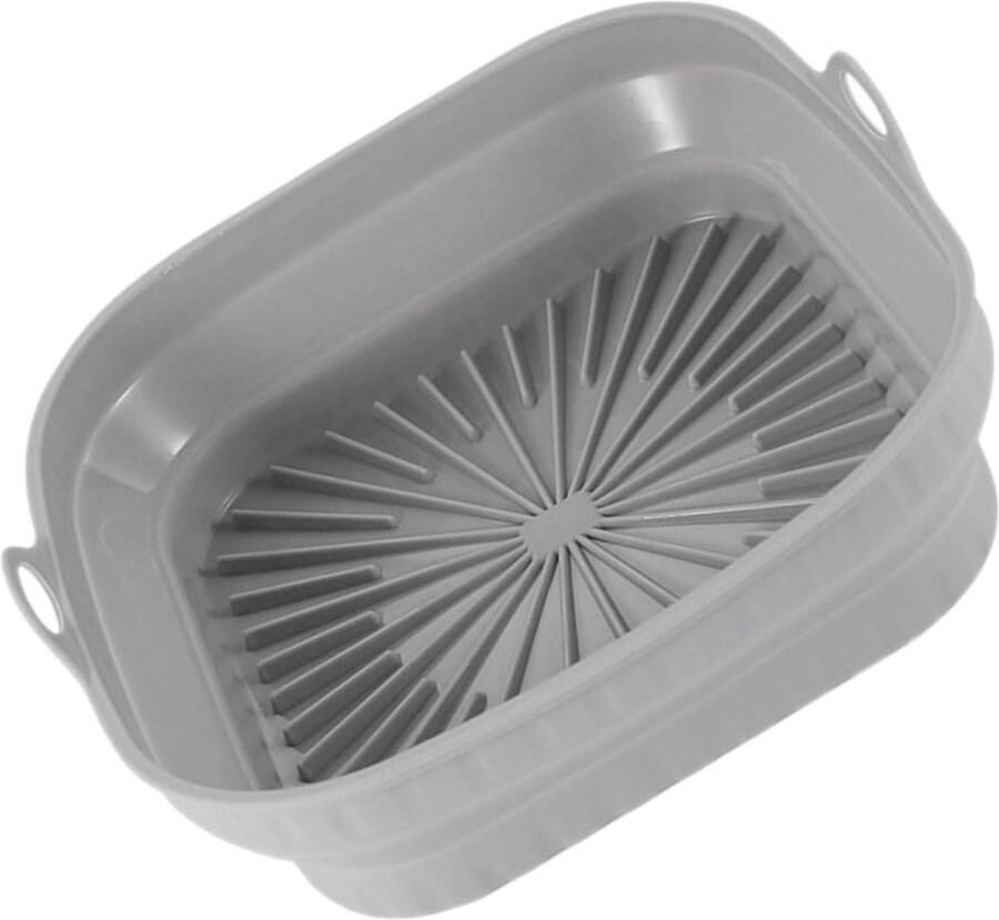 Siliconen Airfryer Liner Herbruikbare Bakplaat Mat Airfryen Zonder Knoeien Met Dubbele Handgrepen 21.5cm Donkergrijs
