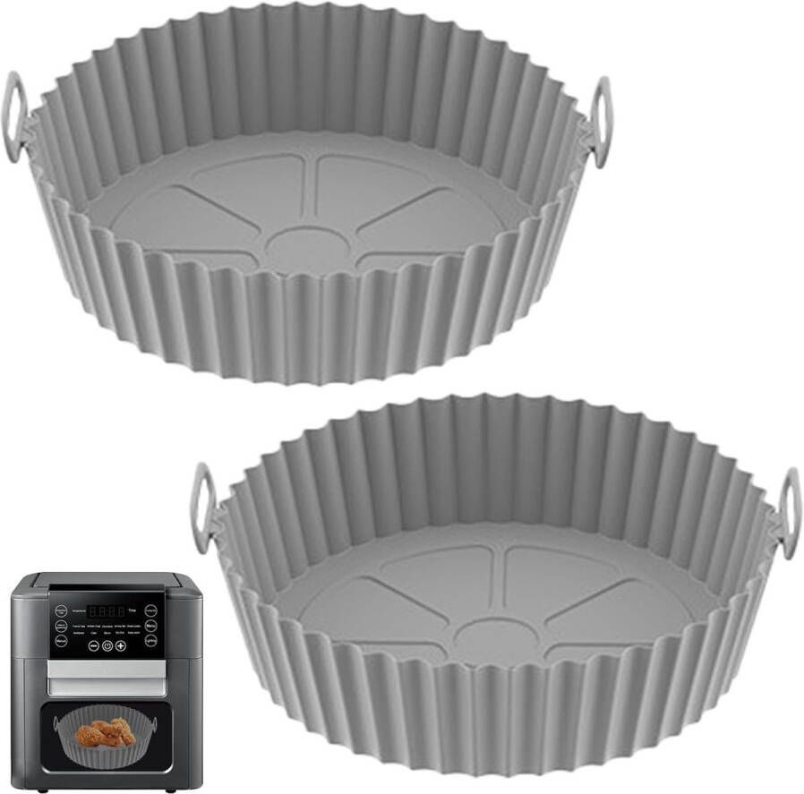 Siliconen Airfryer Liners Antiaanbak Vetvrij Waterdicht Siliconen Bakvormen van Voedselkwaliteit Magnetronbestendig 7 8 Inch 2 Stuks