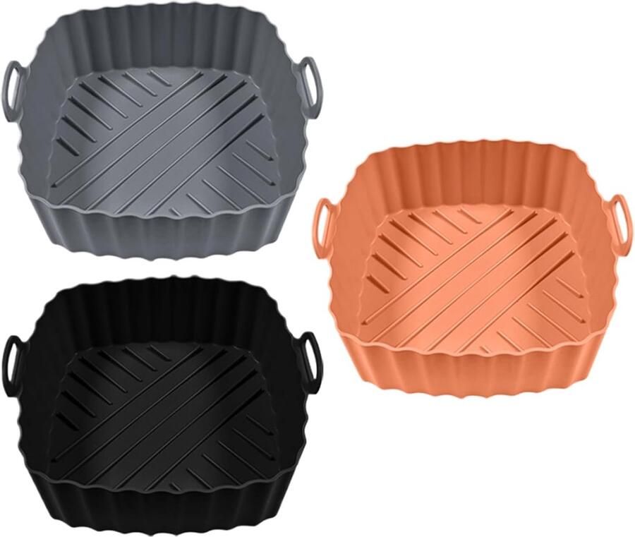 Siliconen Airfryer Liners Bakplaat Oven Koken en Bakken Antiaanbaklaag 3 Stuks Meerkleurig