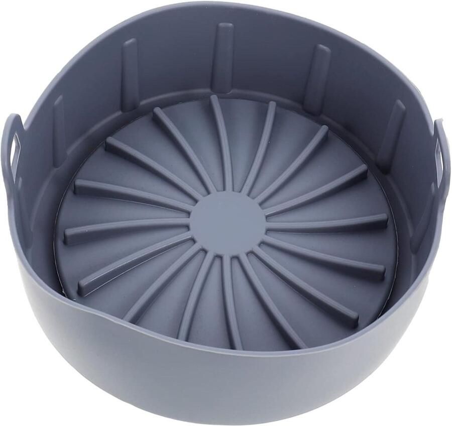 Siliconen Airfryer Mat Oven Bodem Bakken en Braden Herbruikbaar en Antiaanbak 19 x 19 cm Grijs