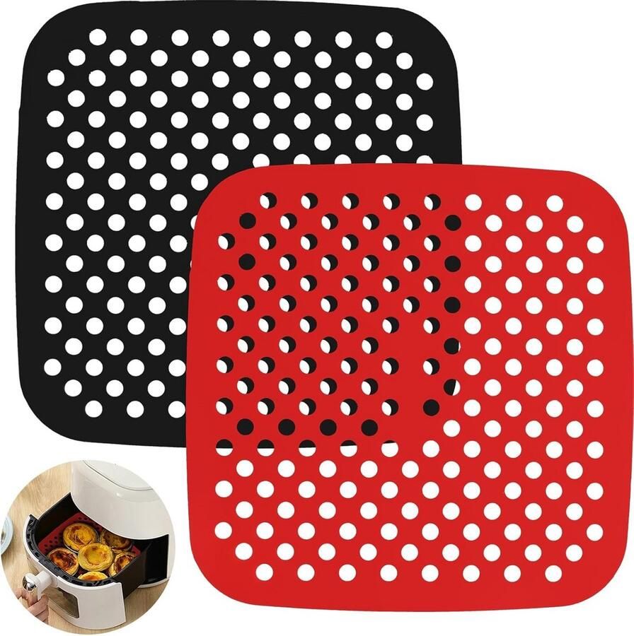 Siliconen Airfryer Maten Herbruikbare Anti-Aanbak Voor Airfryer Stoomkoker & Taartvormen