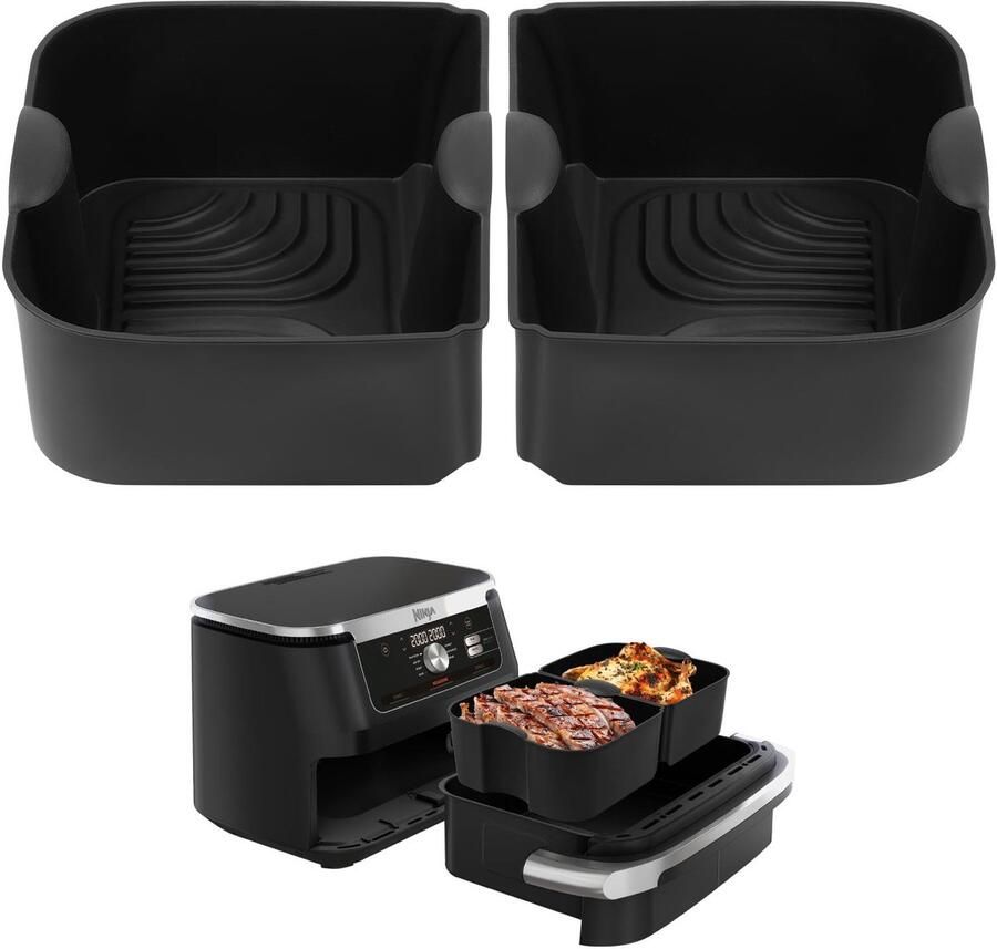 Siliconen Airfryer Pan Liners Geschikt voor Ninja AF500EU Hoogwaardige Siliconen 2 Stuks