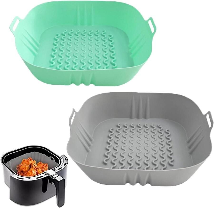 Siliconen Airfryer Vorm Airfryer Liner Pot Bakken en Braden Herbruikbaar en Vetvrij 21 cm