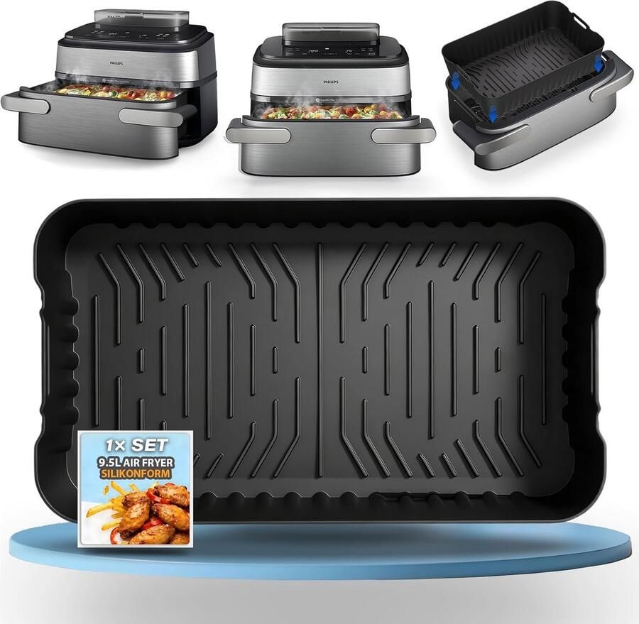 Siliconen Airfryer Vorm Herbruikbare Ovenschaal Gezond Koken BPA-Vrij Hittebestendig 95 Liter Zwart