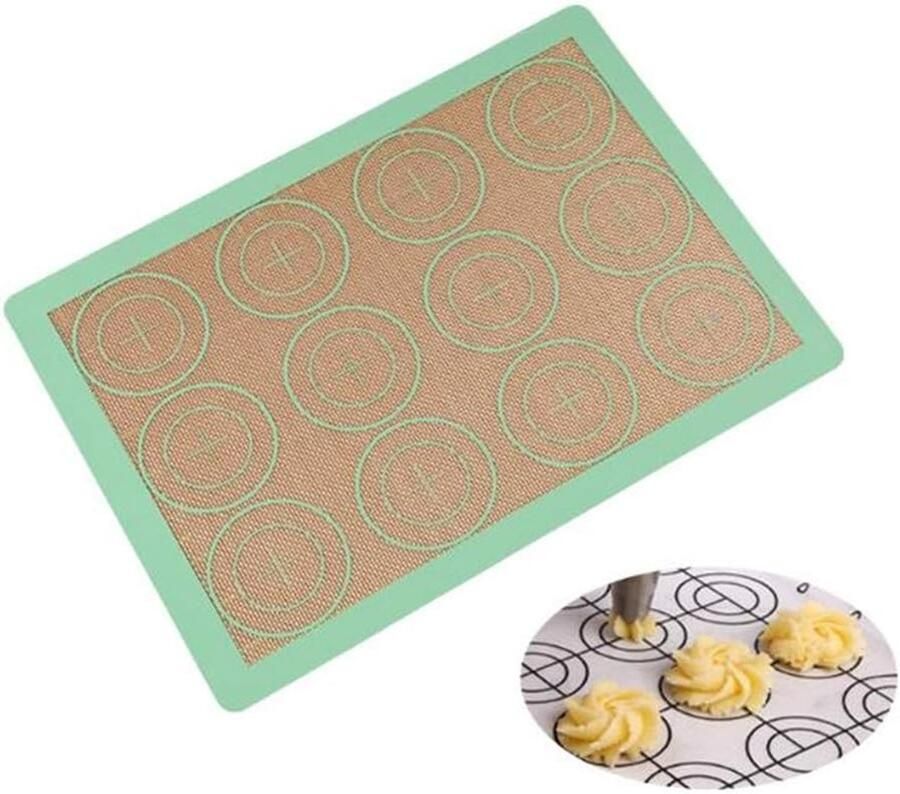 Siliconen Bakmat Antiaanbaklaag Rolmat Bakken en Koken Hittebestendig Glasvezel 60 x 50 CM Willekeurig
