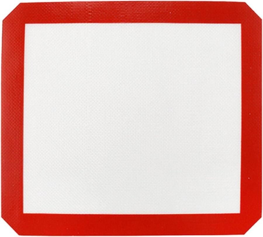 Siliconen Bakmat Antiaanbakmat Oven Bakken en Braden Gelijkmatige Warmteverdeling 29x26 cm Wit Rood