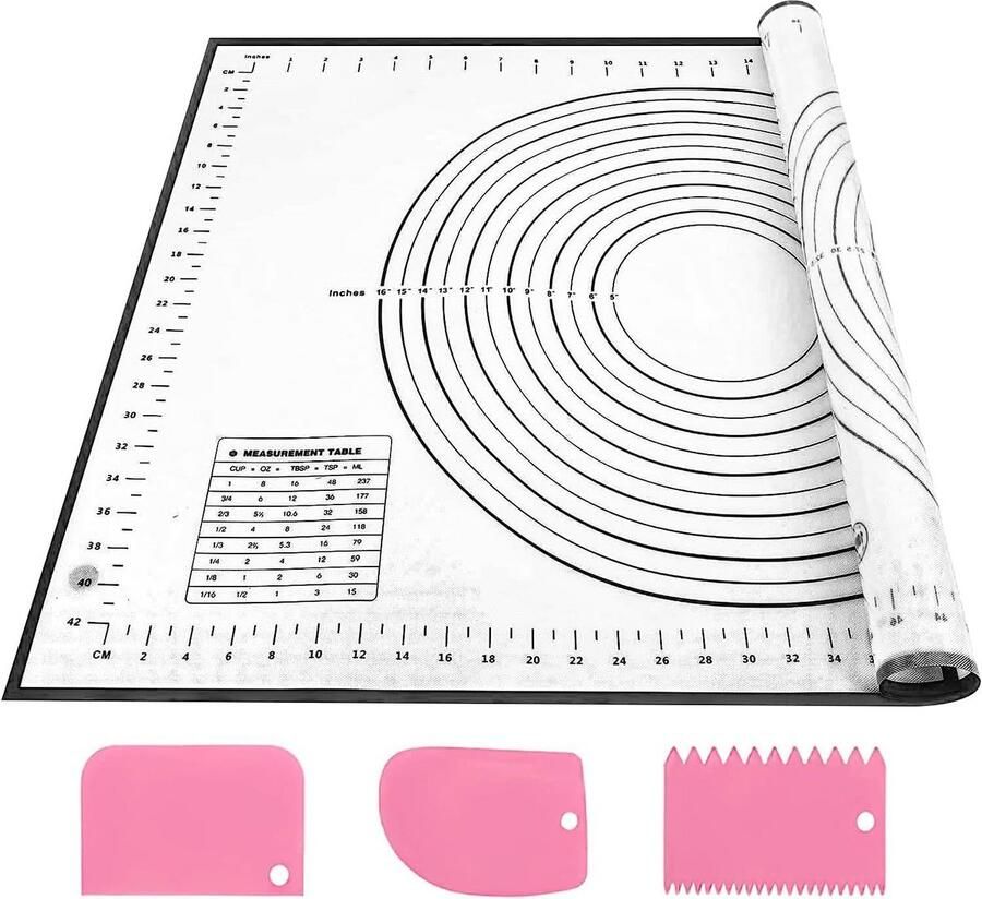 Siliconen bakmat Antislip bakplaat Bakken en koken Met maatvoering 70 x 50 cm Zwart