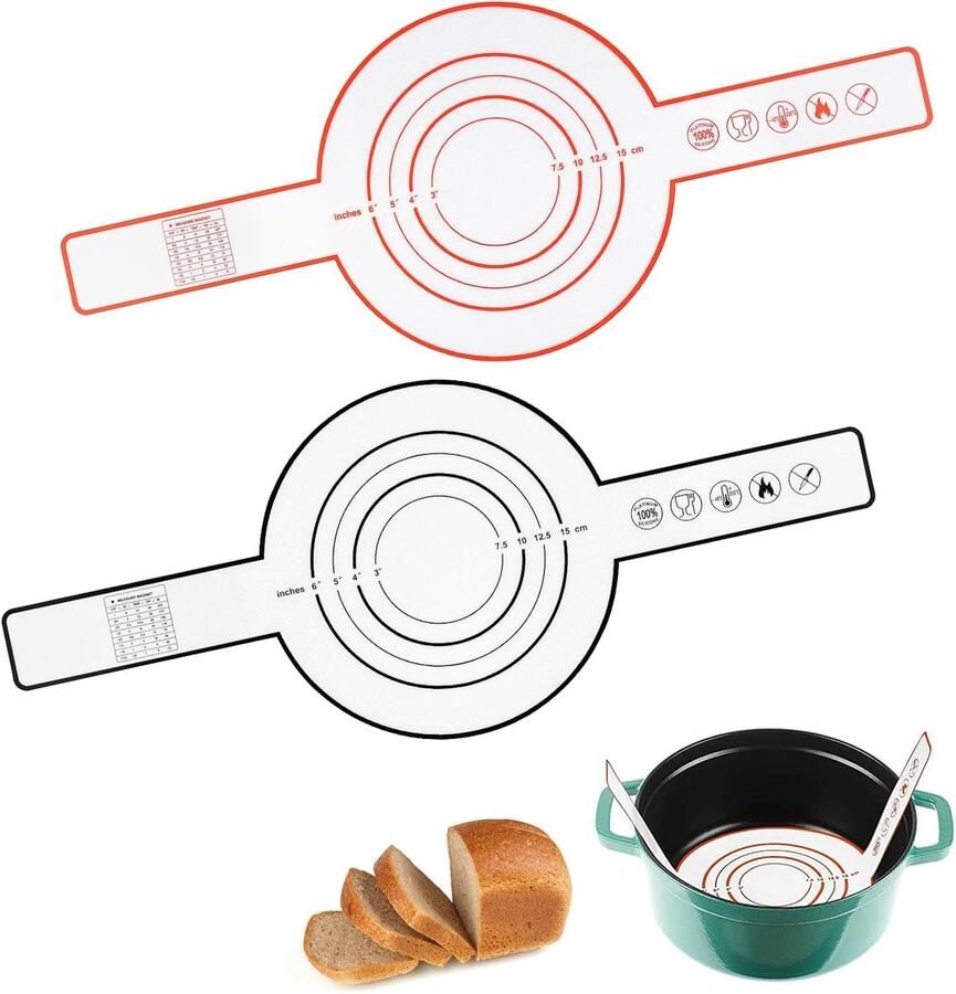 Siliconen bakmat Bakplaat herbruikbaar Brood bakken Met lange handgrepen 2 stuks Rood zwart
