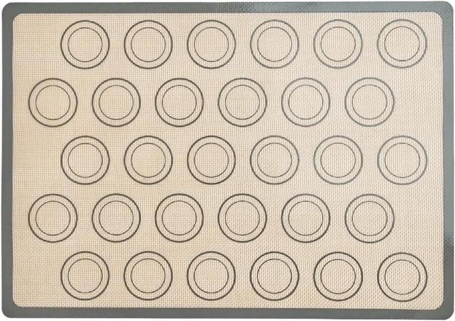 Siliconen bakmat Bakplaat herbruikbaar Macarons bakken Antiaanbaklaag 42 x 29.5 cm Grijs