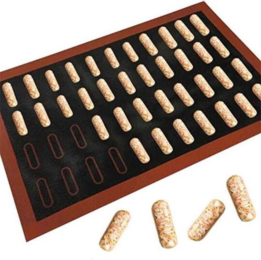 Siliconen Bakmat Bakplaat Liner Gebak Maken Anti-aanbak Geperforeerd 38.5 x 58.5 cm Eclair