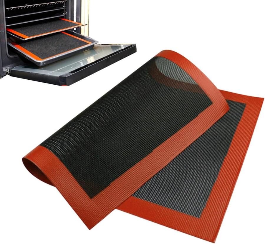 Siliconen Bakmat Bakplaat Mat Bakken en Braden Gelijkmatige Warmteverdeling 39.6 x 22 cm Multikleur