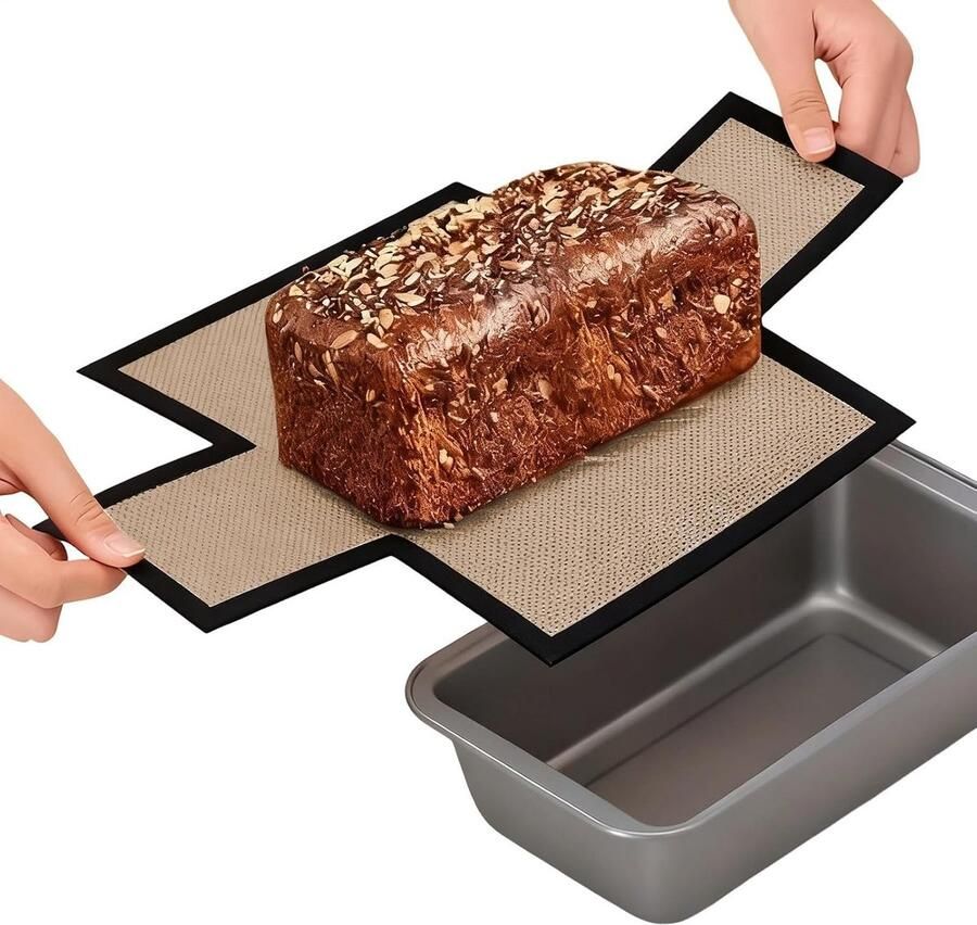Siliconen bakmat Bakplaat voering Brood bakken Hittebestendig anti-aanbak 39x29 cm Zwart