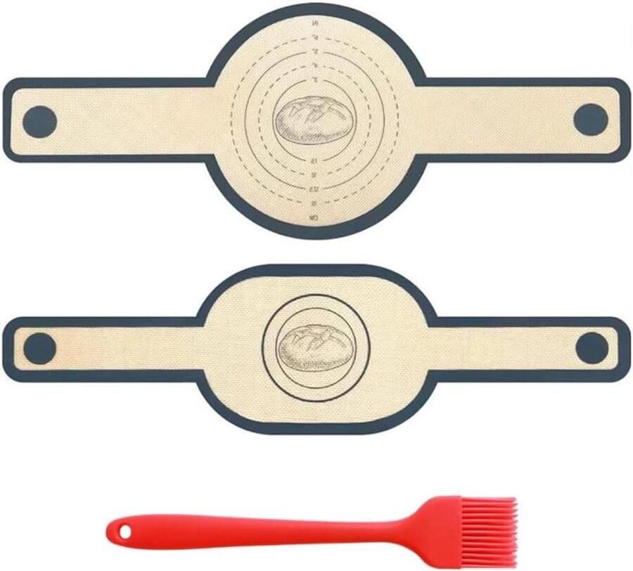 Siliconen Bakmat Broodbladen Dutch Oven Bakken Hittebestendig Anti-aanbak 2 Stuks 58cm Grijs