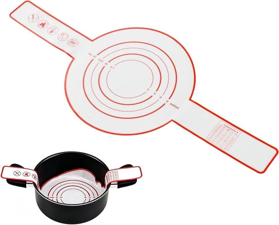 Siliconen Bakmat Broodmat Dutch Oven Brood Bakken Extra Lange Handgrepen 52.5 x 21.5 cm Rood