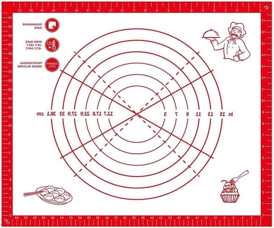 Siliconen Bakmat Deegkussen Pizzamat Bakken en Koken Plakt Niet aan Deeg Niet Gespecificeerd Niet Gespecificeerd