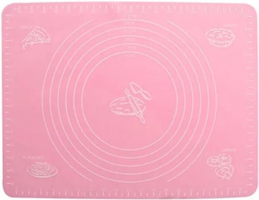 Siliconen Bakmat Deegmat Kookplaat Bakken Gebak Antislip Flexibel 40 x 30 cm Roze