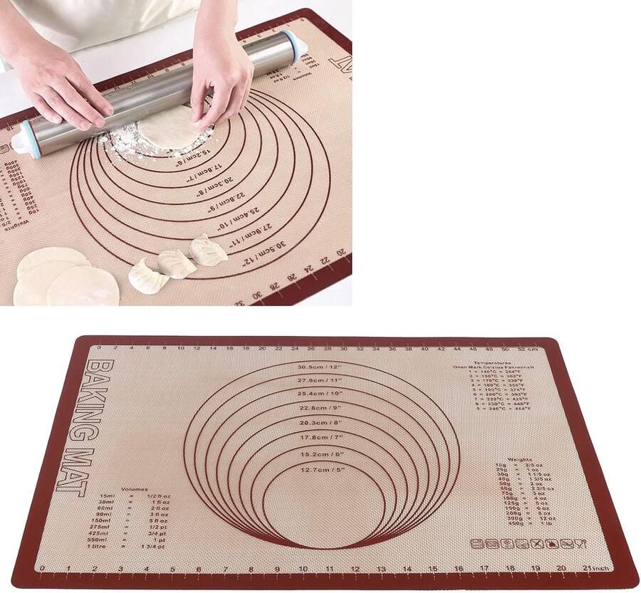 Siliconen Bakmat Deegmat Werkmat Bakken en Koken Antiaanbaklaag Vaatwasserbestendig 60x40 cm Grijs
