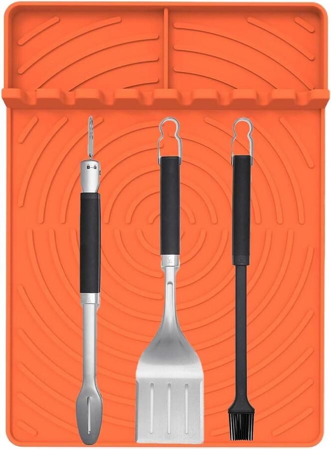 Siliconen Bakmat Non-stick Keukengerei Buiten Koken Optimale Stabiliteit 27.7 x 20.1 cm Oranje