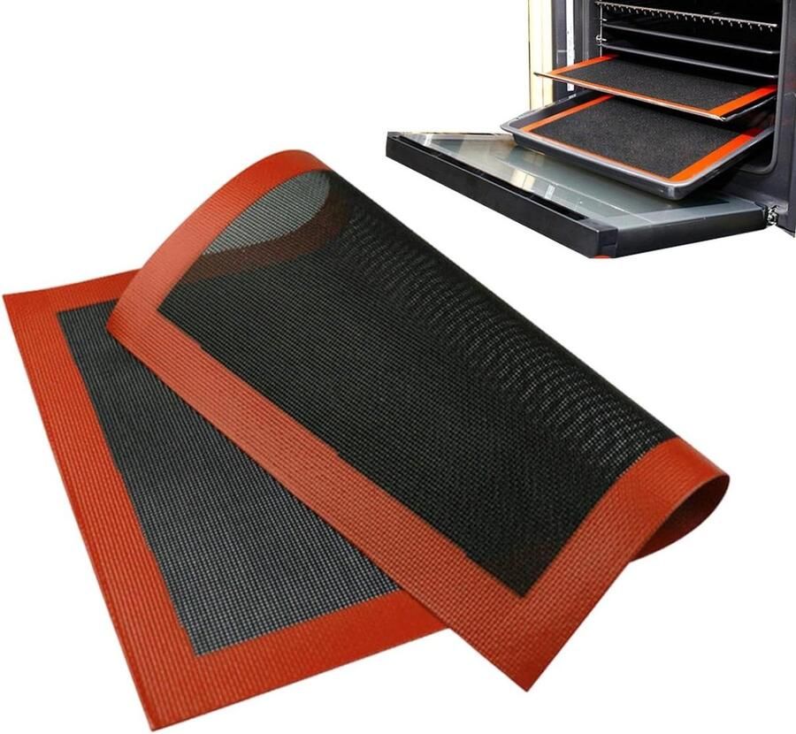 Siliconen Bakmat Ovenliner Bakplaat Bakken Koekjes Hittebestendig Herbruikbaar 40 x 30 cm Meerkleurig
