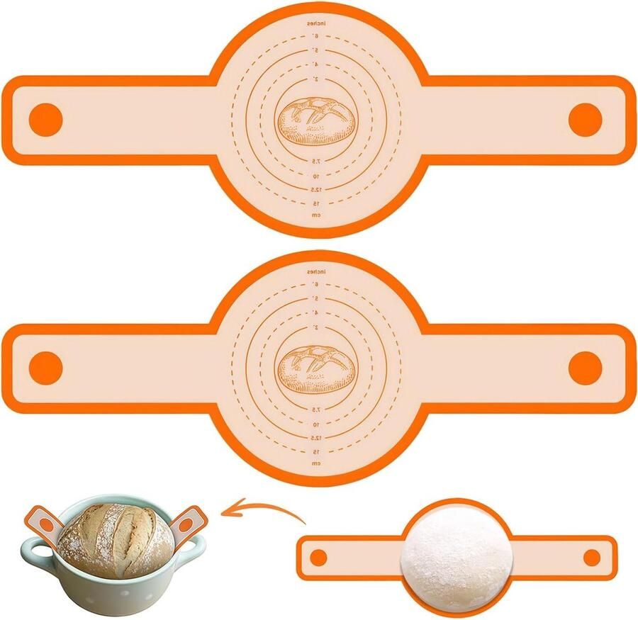 Siliconen Bakmat Ovenmat Bakplaat Bakken en Braden Met Lange Handvatten 56 x 21 cm Oranje