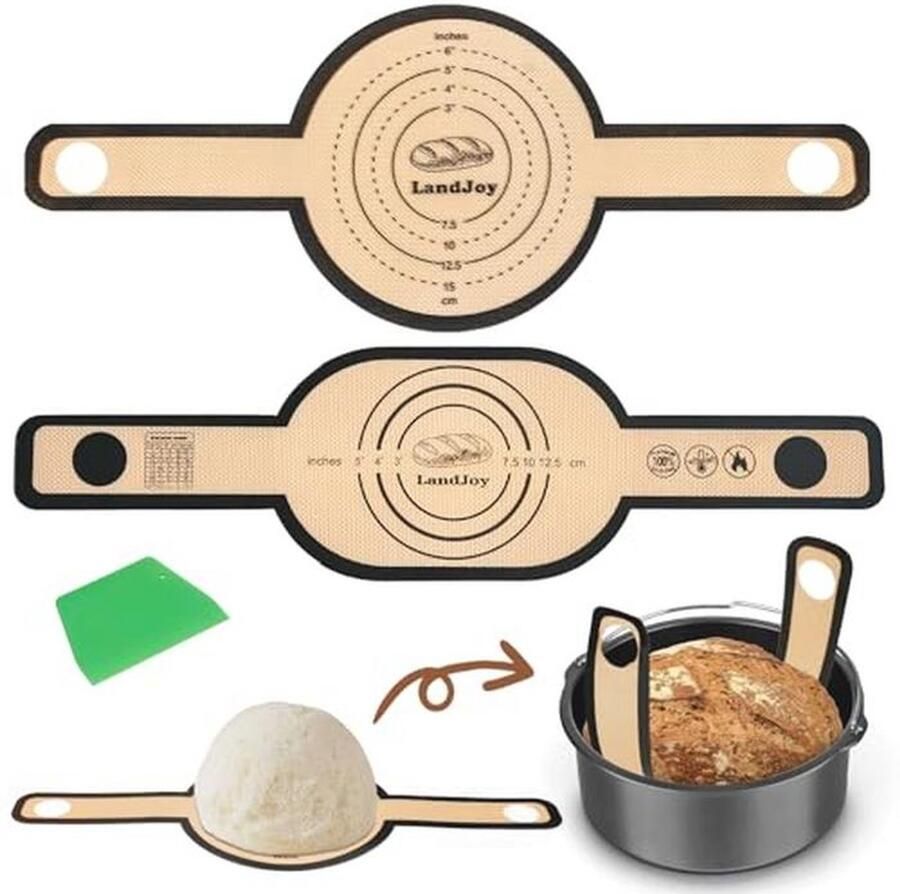 Siliconen bakmat voor Dutch Oven Antiaanbaklaag en Gemakkelijke Reiniging Set van 2