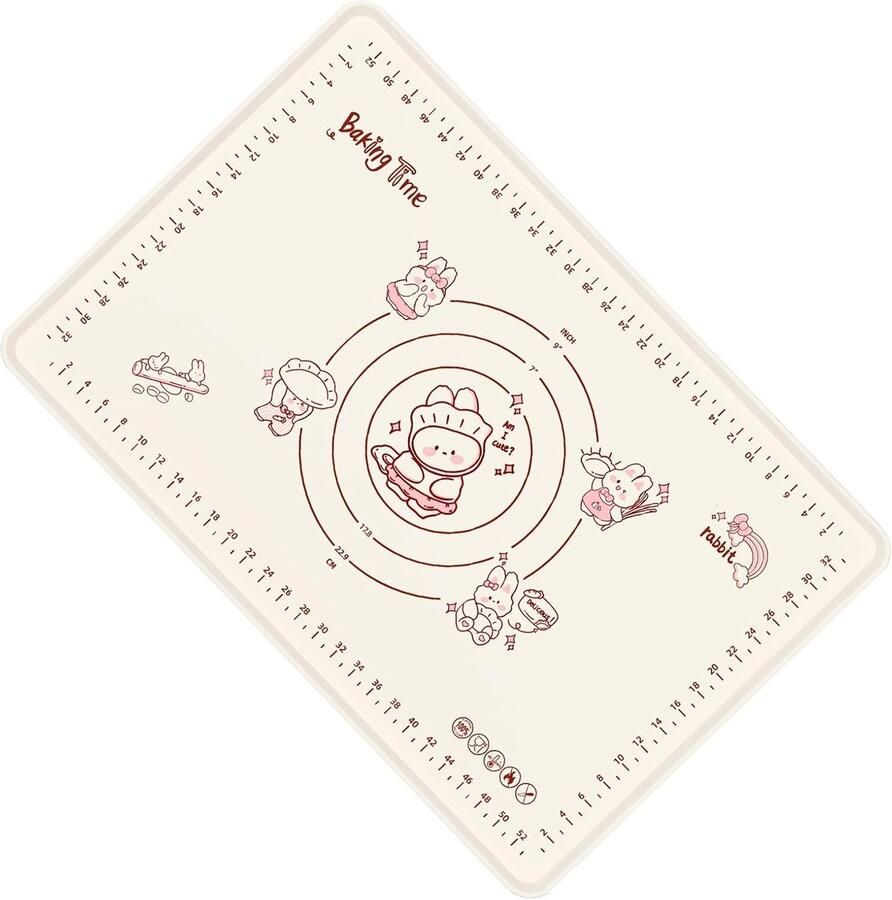 Siliconen Bakmatten Bakplaat Mat Deeg Kneden Antislip Oppervlak 43 x 23 cm Meerkleurig