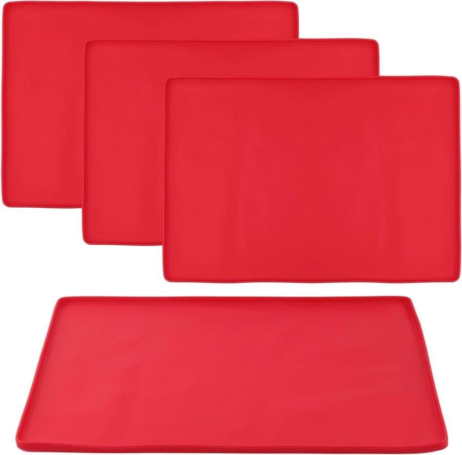 Siliconen Bakmatten Bakplaat Matten Bakken en Braden Met Anti-aanbaklaag 4 stuks 30x40cm Rood