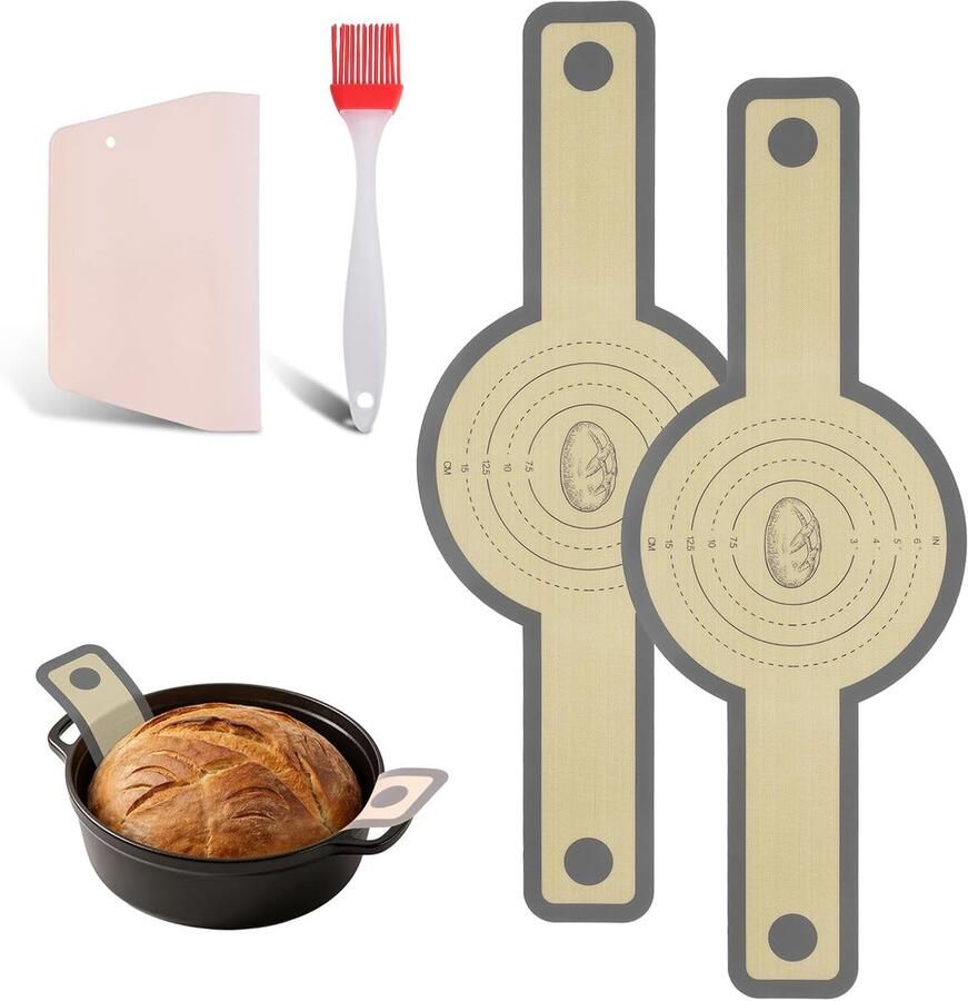 Siliconen Bakmatten Broodsling Dutch Oven Zuurdesem Brood Maken Anti-aanbak Herbruikbaar 56x21 cm Grijs