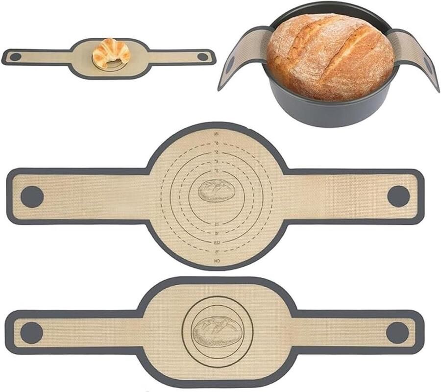 Siliconen Bakmatten Herbruikbare Onderleggers Broodbakken Dutch Oven Lange Handgrepen 56x21 cm