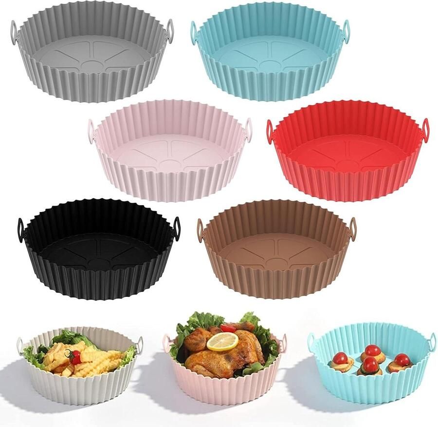 Siliconen Bakplaat Friteuse Mand Gezond Koken Circulatie Ontwerp 8 Inch Zwart