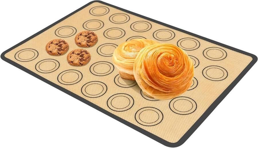 Siliconen Bakplaat Herbruikbare Mat Bakken en Braden Uniforme Warmte 43 x 31 cm Grijs