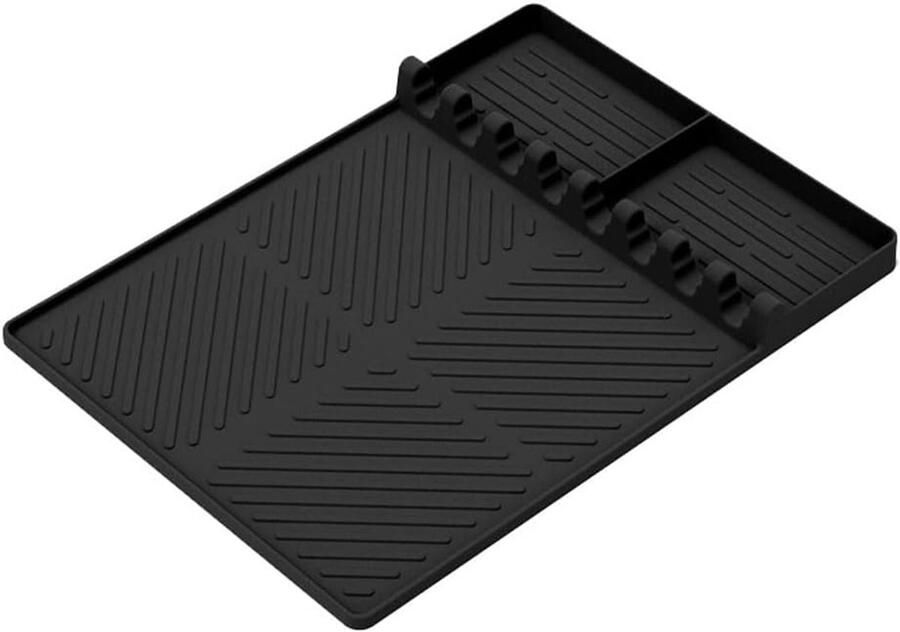Siliconen Bakplaat Mat Grill Caddy Mat Barbecue Gereedschap Hittebestendig Siliconen 40x30cm Zwart