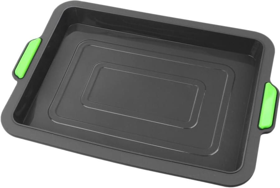 Siliconen Bakplaat Ovenschaal Taartvorm Brood Bakken Thuis Hoge Temperatuurweerstand 34.5x24.5x2CM Zwart