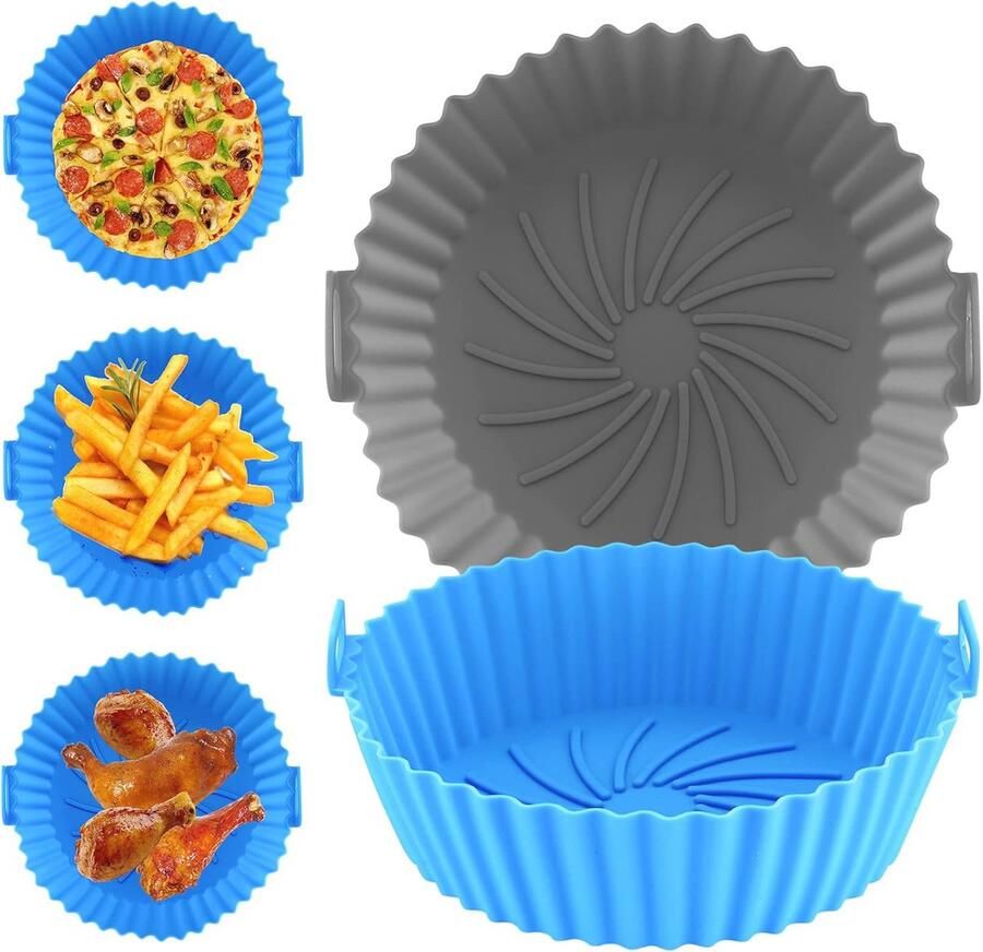 Siliconen Bakplaat voor Airfryer en Oven Herbruikbare Bakvorm Set van 2
