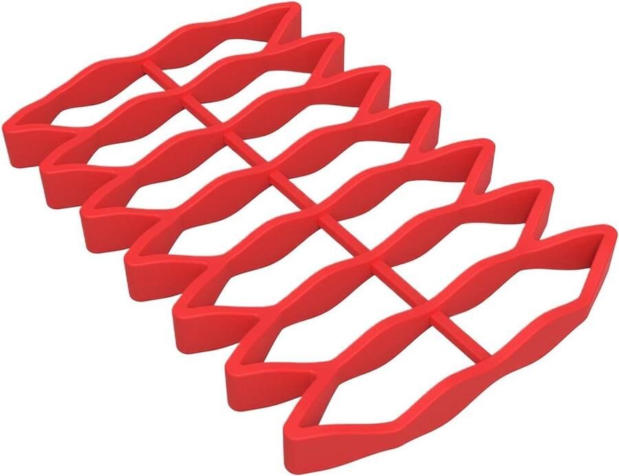 Siliconen Bakrooster Braadrooster Oven Gelijkmatig Koken Antiaanbaklaag 23 x 15.6 cm Rood